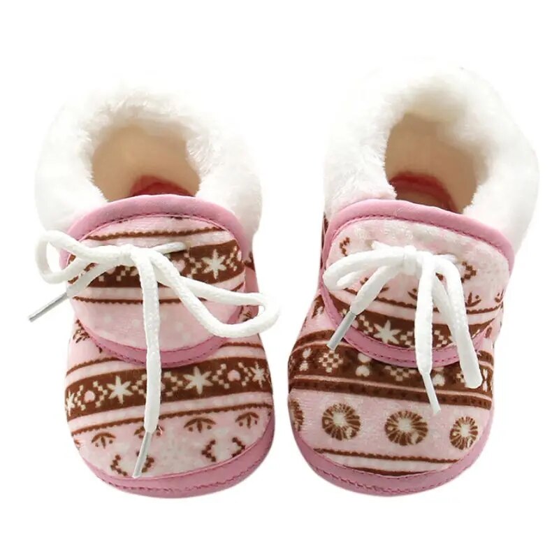 Cute Baby Boots Spring Warm Soft Baby Retro Printing Cotton Padded Infant Baby Boys Girls Soft Boots 6-12M - Gathering Littles