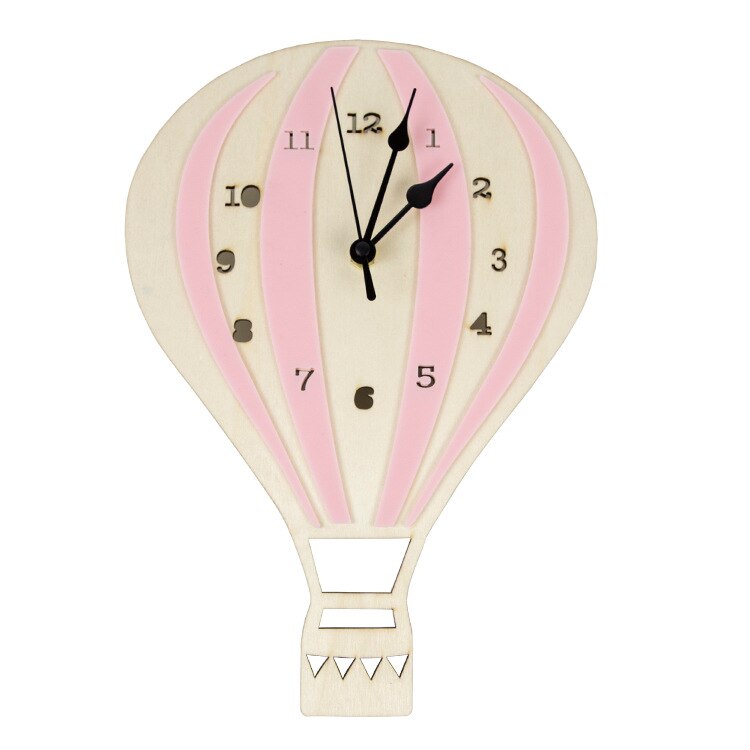 Hot Air Balloon Wooden Wall Clock for Baby Nursery - Gathering Littles