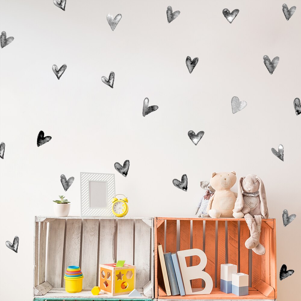 Funlife® Heart Decorative Wall Stickers Bedroom Decor Eco-Friendly PVC Wallpaper Living Room Vinyl Wall Decals for Children Room - Gathering Littles