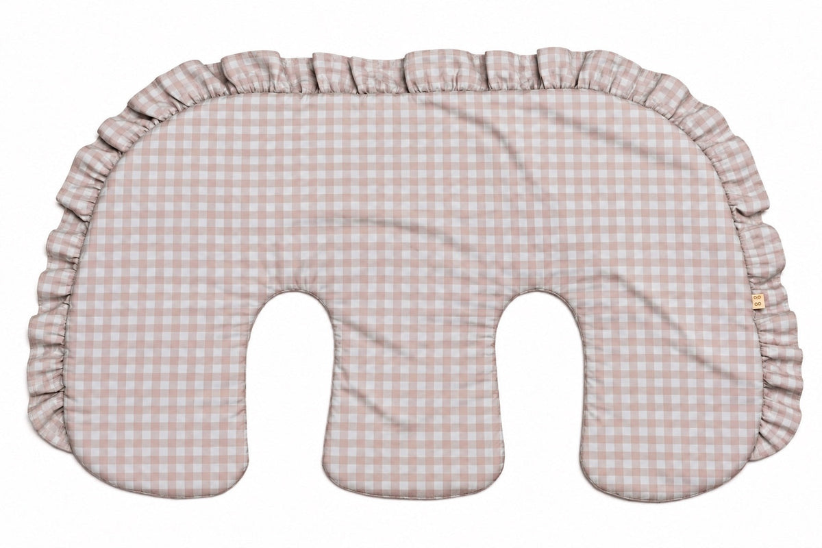 Ruffle Twins Gingham Nursing Pillow Cover
