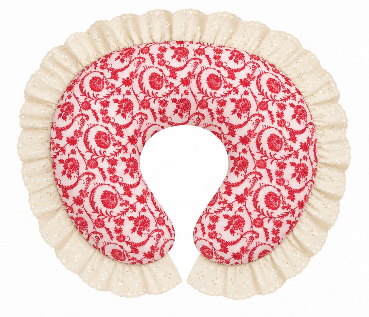 Ivory Eyelet Ruffle Original Nursing Pillow Cover