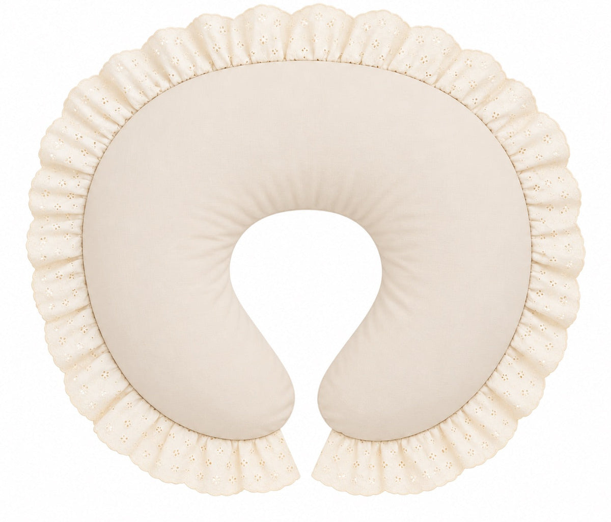 Ivory Eyelet Ruffle Original Nursing Pillow Cover