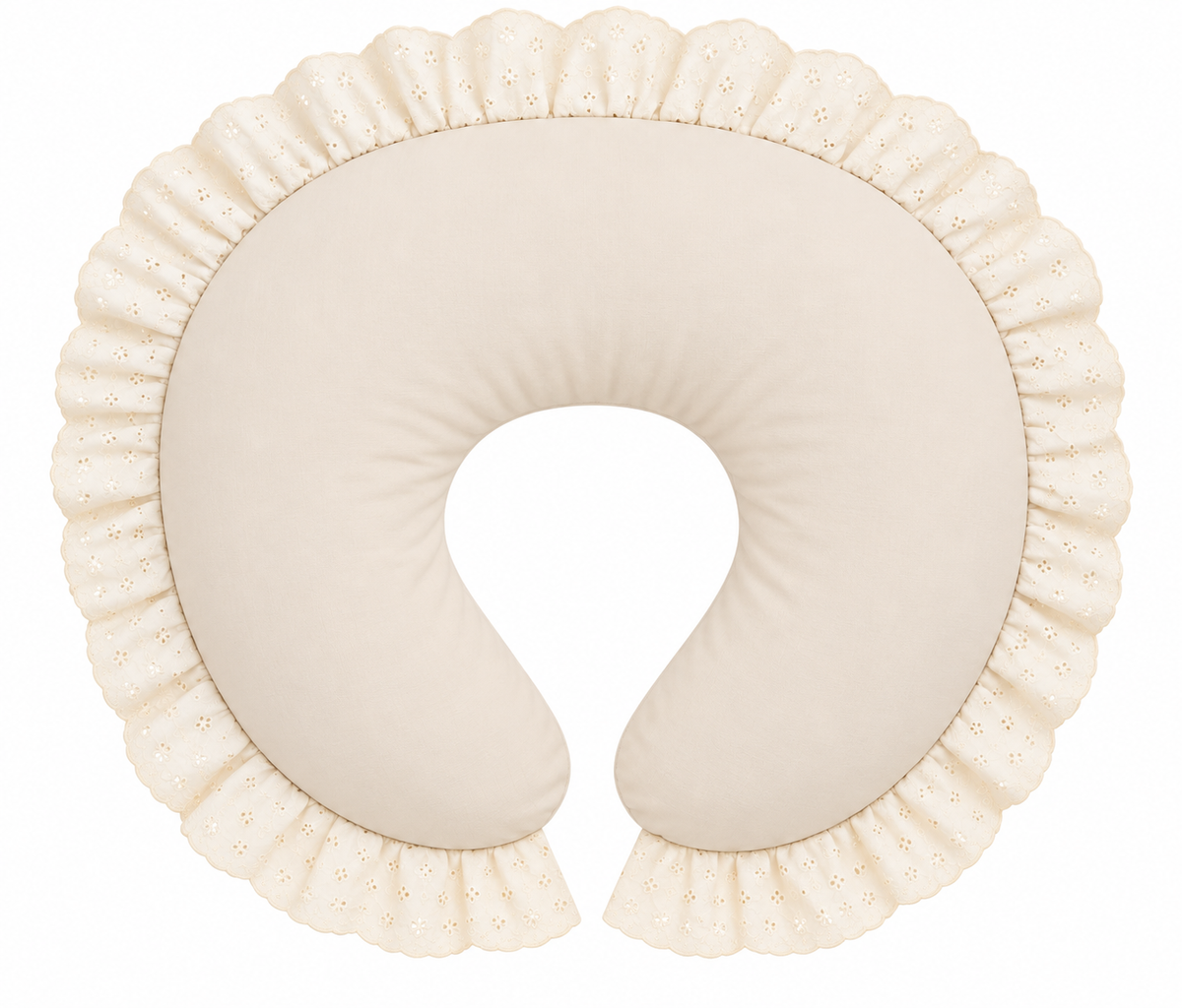 Ivory Eyelet Ruffle Original Nursing Pillow Cover