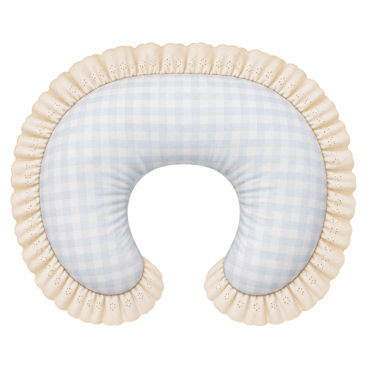 Ivory Eyelet Ruffle New Nursing Pillow Cover