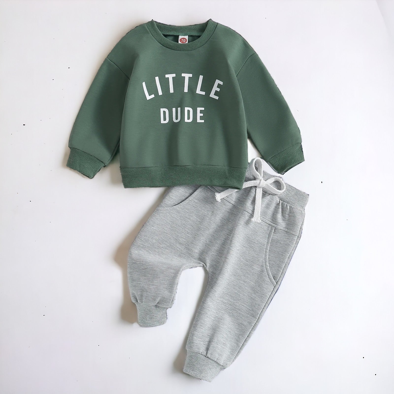 Little Dude Toddler Outfit Long Sleeve Sweatshirt and Pants Set - Gathering Littles