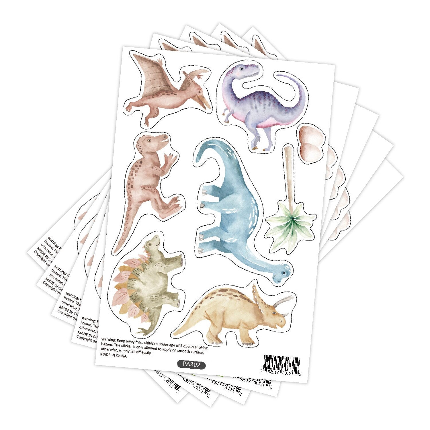 Watercolor Dinosaur Wall Stickers for Kids Room or Dinosaur Themed Nursery - Gathering Littles