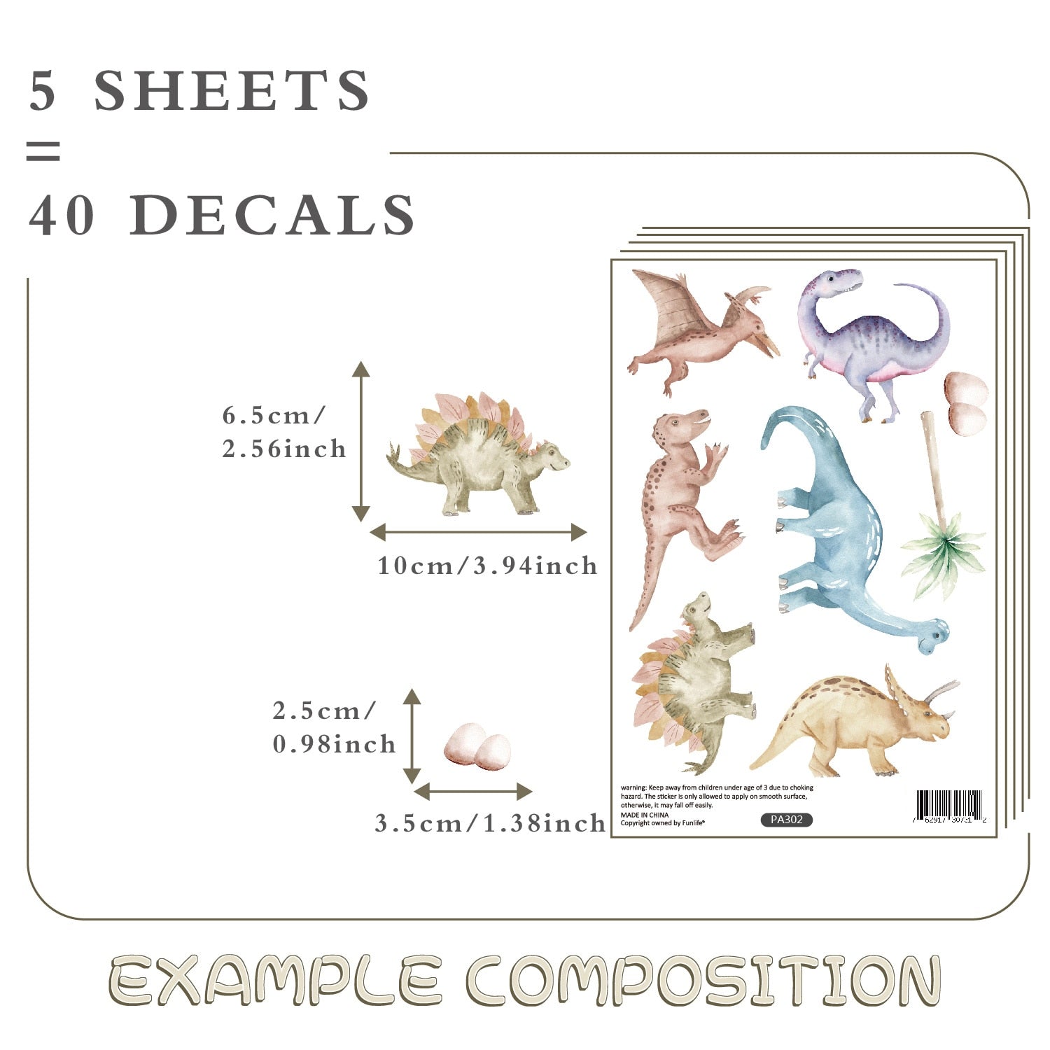 Watercolor Dinosaur Wall Stickers for Kids Room or Dinosaur Themed Nursery - Gathering Littles