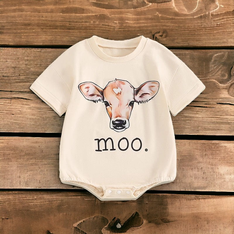 Baby Cow Short Sleeve Bubble Romper