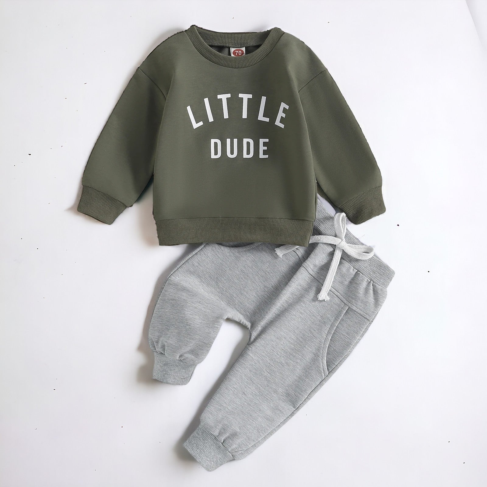 Little Dude Toddler Outfit Long Sleeve Sweatshirt and Pants Set - Gathering Littles