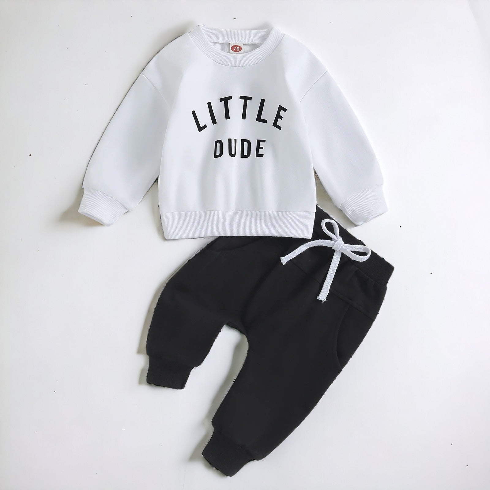 Little Dude Toddler Outfit Long Sleeve Sweatshirt and Pants Set - Gathering Littles