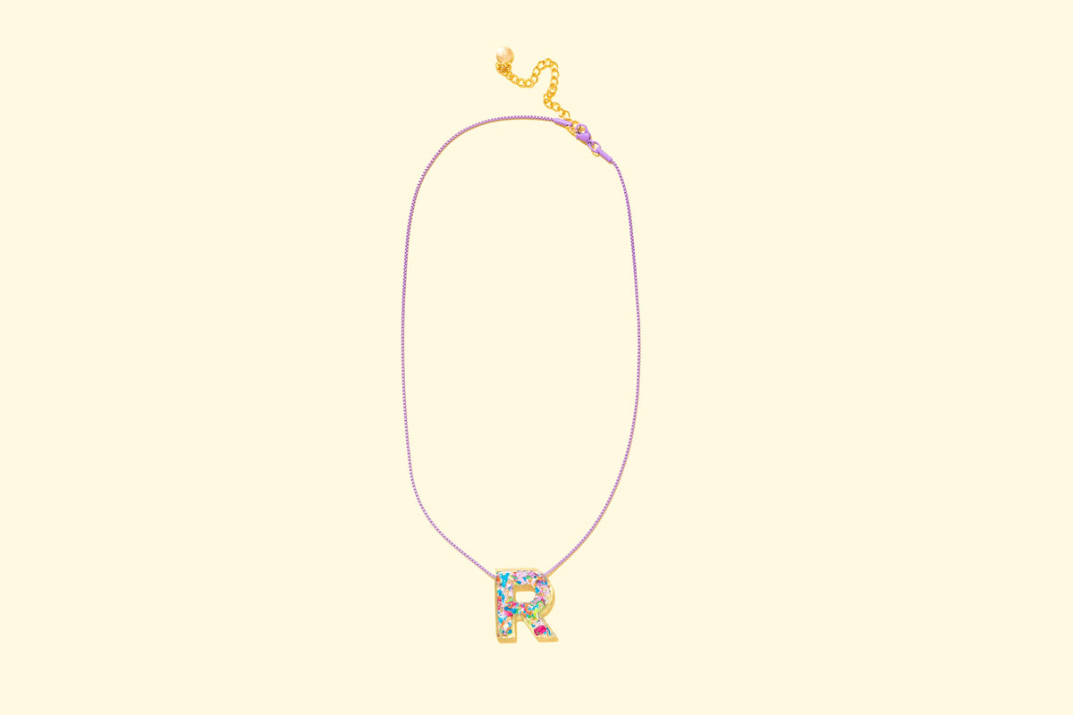 Colorful Confetti Letter Necklaces