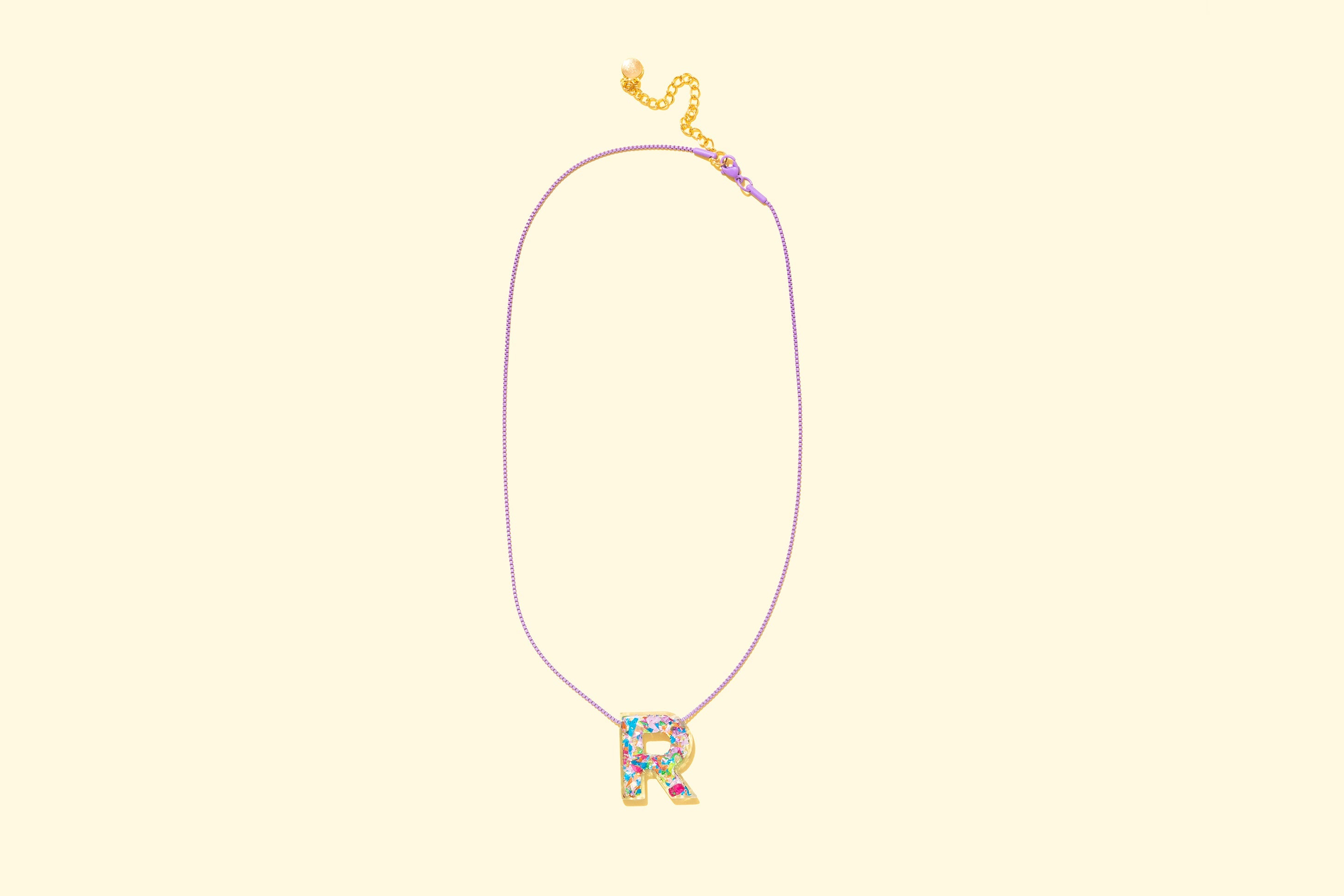 Colorful Confetti Letter Necklaces