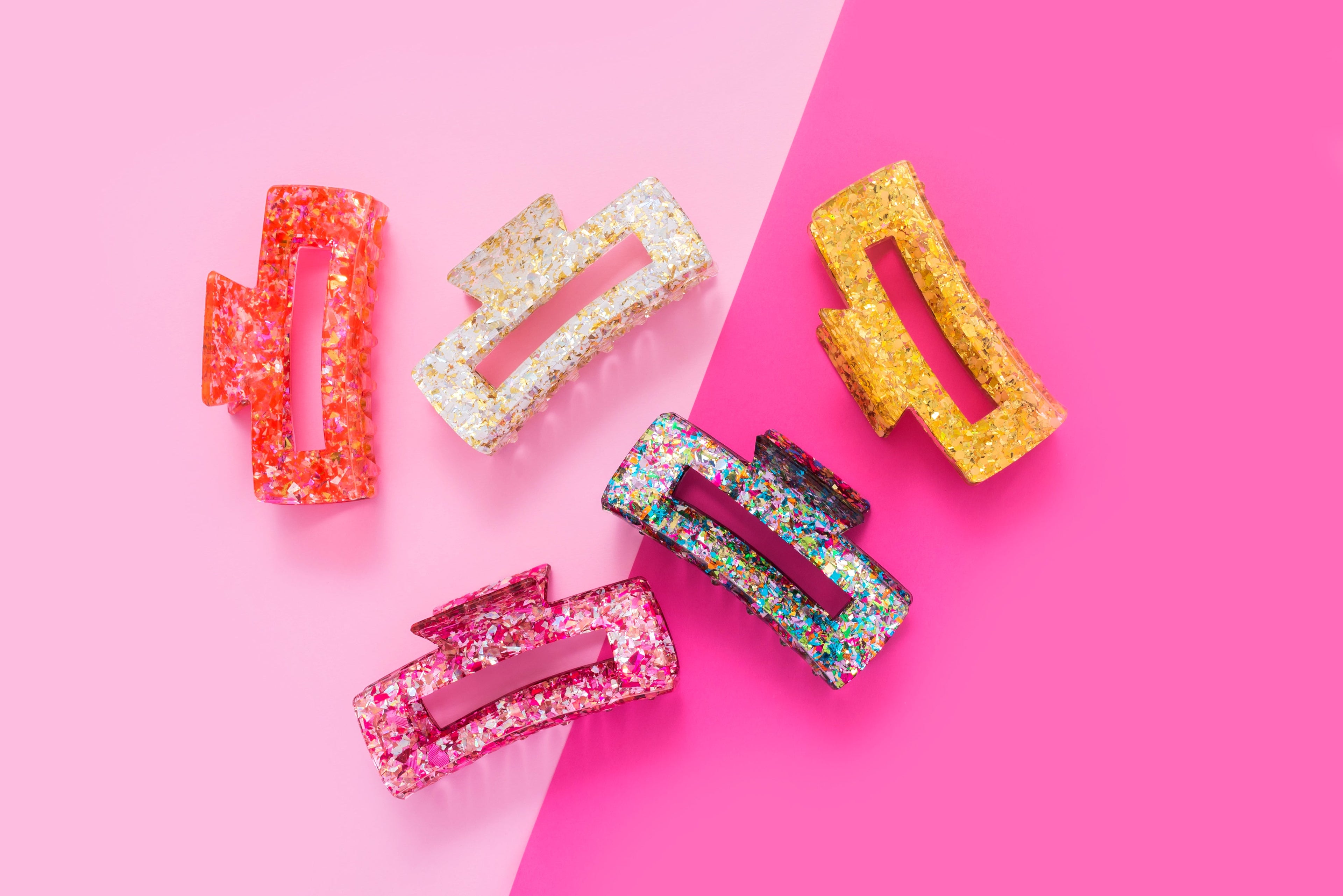 Yellow Confetti Claw Clip