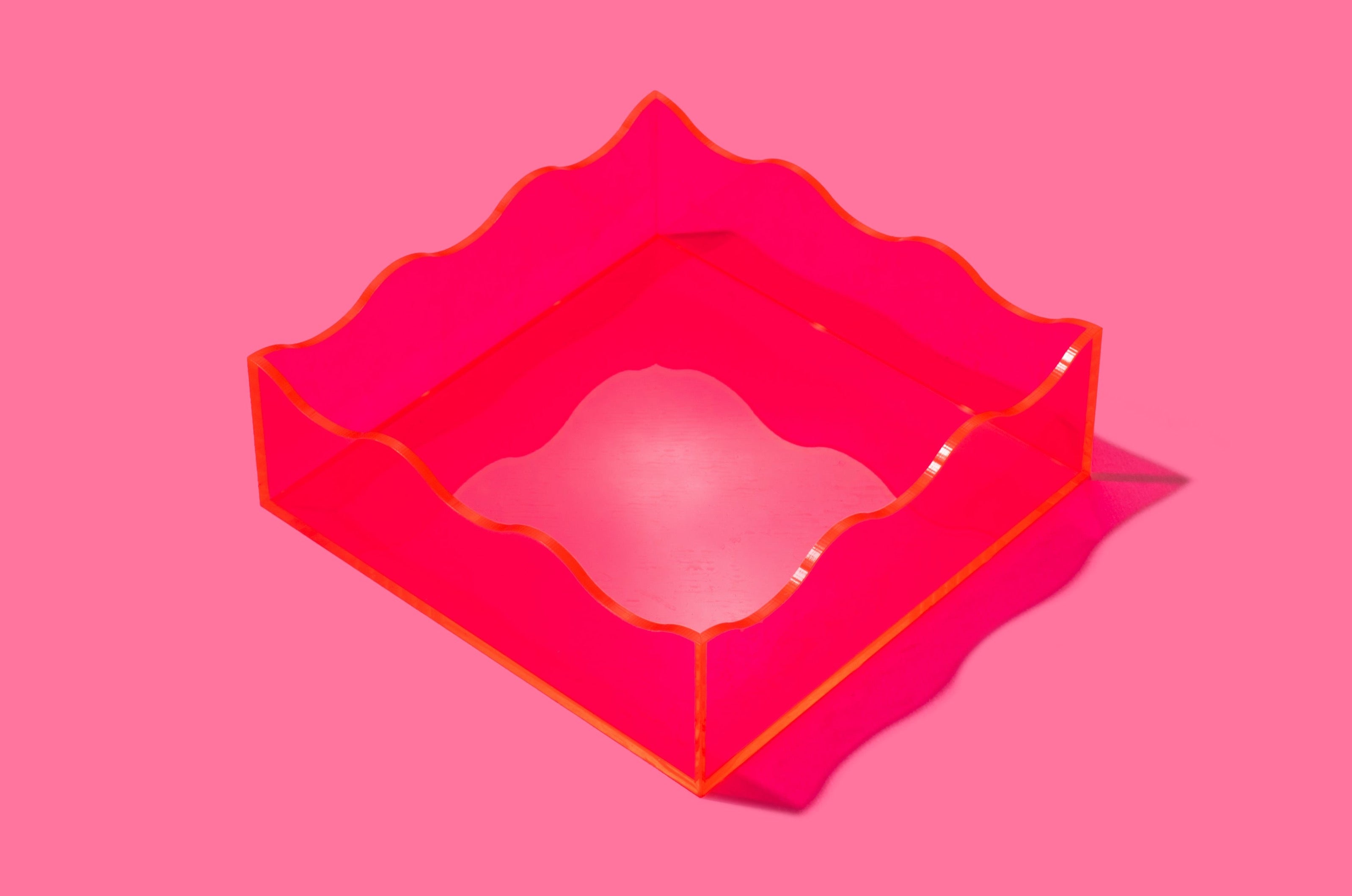 Hot Pink Square Wavy Tray