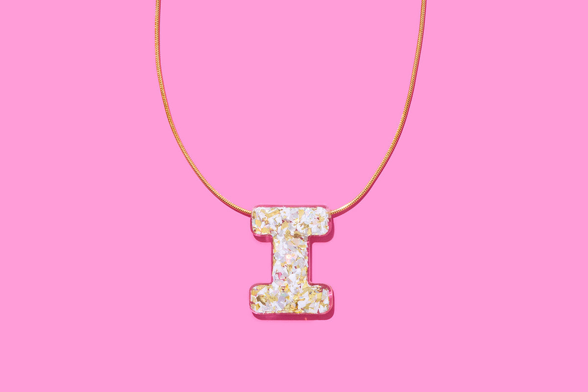 Pearl Confetti Letter Necklaces