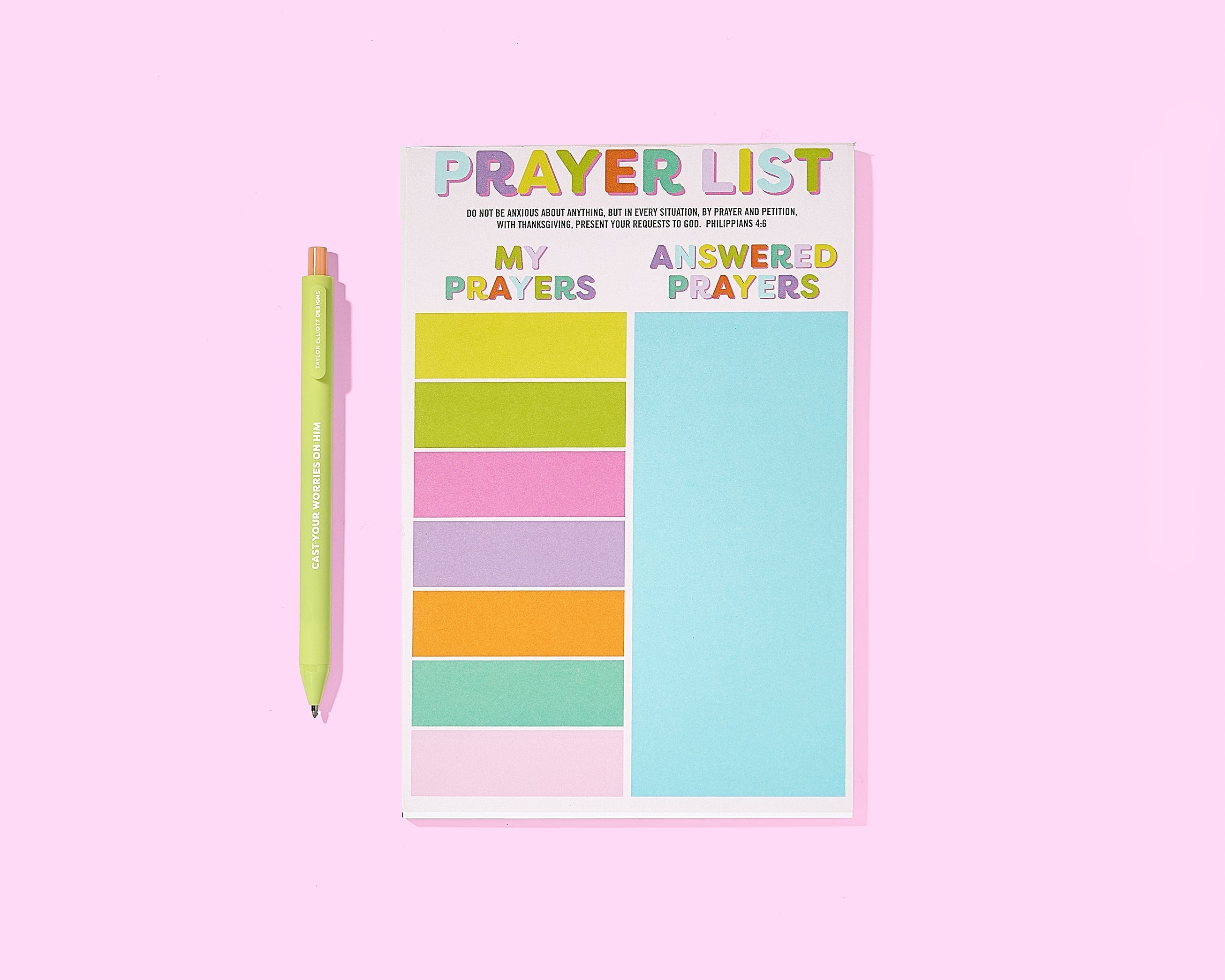 Colorful Prayer List Notepad