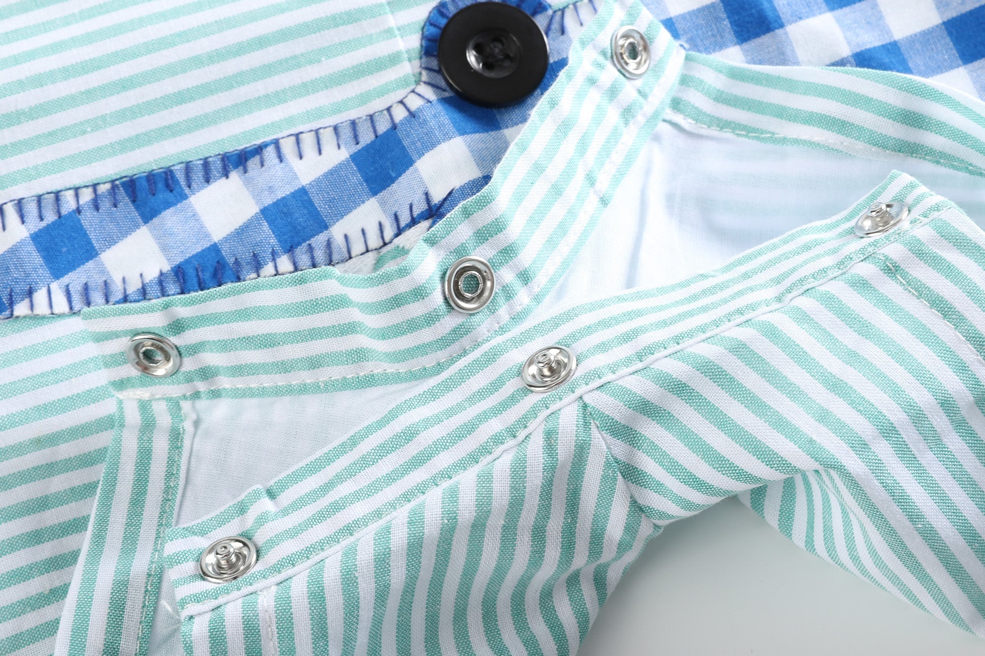 Aqua Striped Gator Shortall