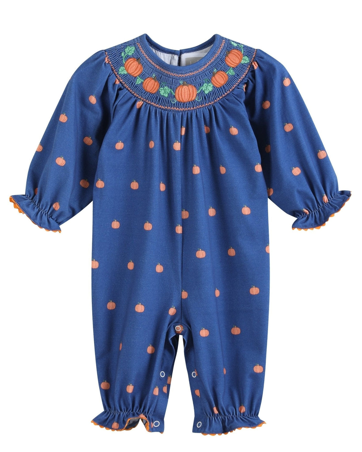Blue Pumpkin Print Knit Smocked Playsuit