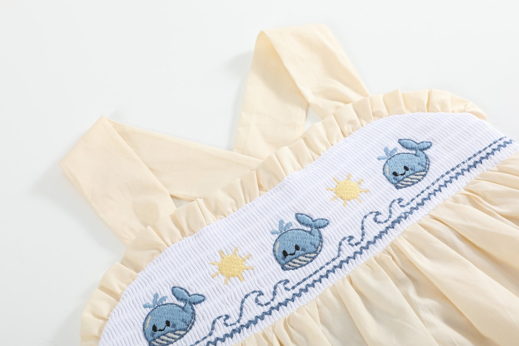 Buttercream Yellow Whale Smocked Dress