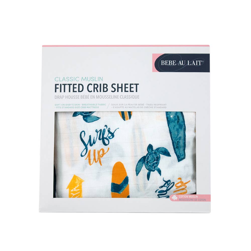 Surf Oh-So-Soft Muslin Crib Sheet
