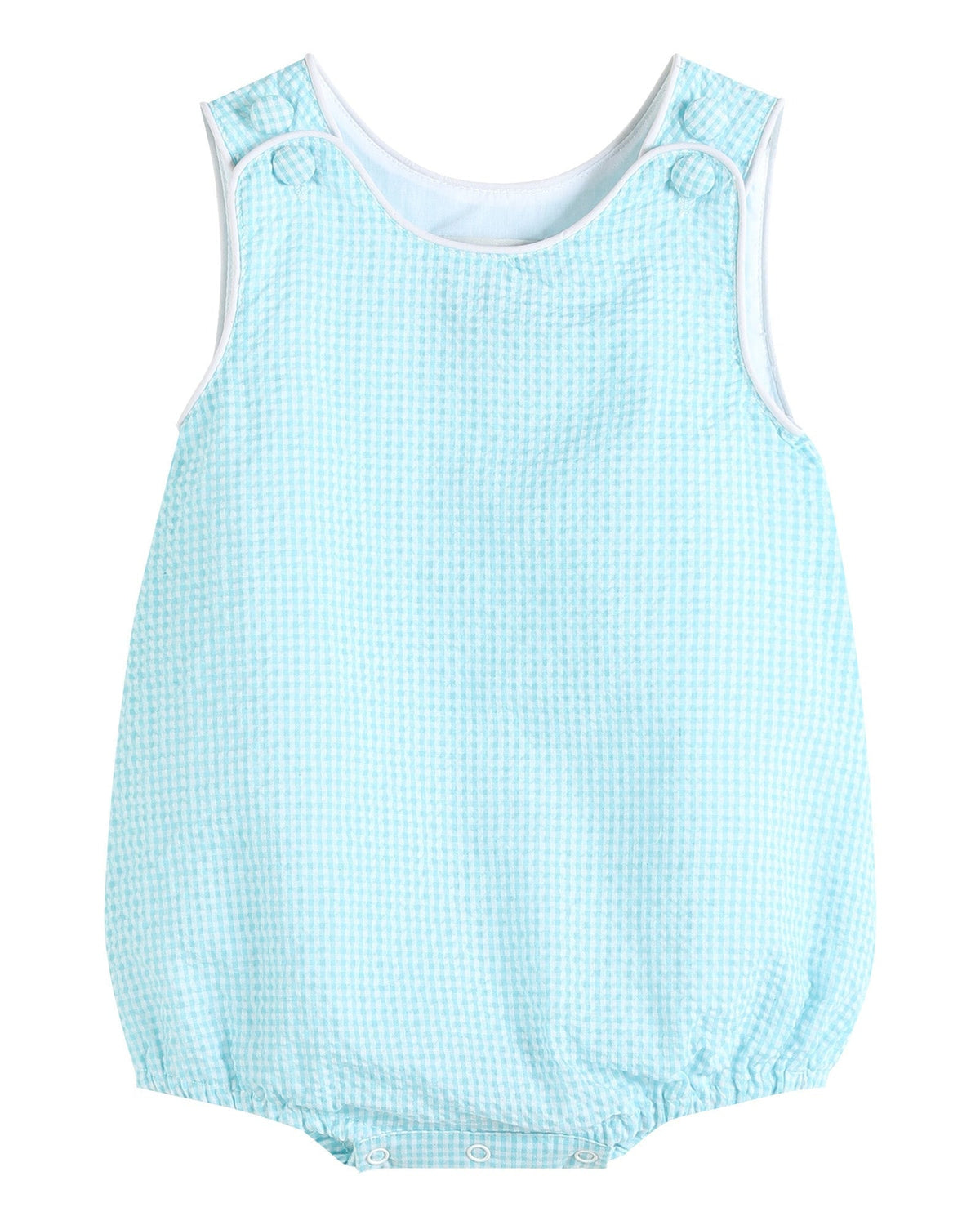 Classic Turquoise Seersucker Bubble Romper