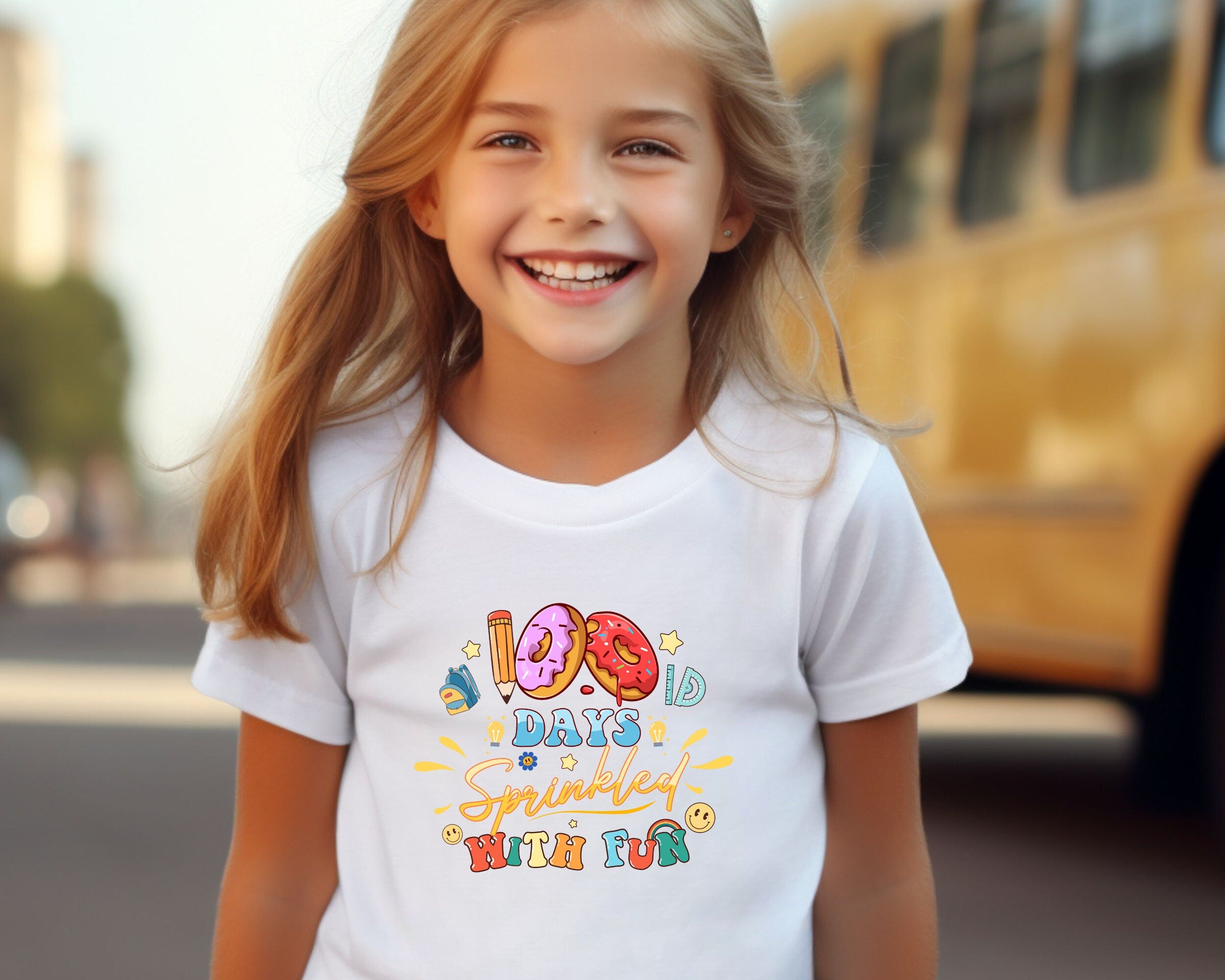 100 Days Of School Shirt, 100 Days Brighter Shirt, Teacher Shirt, 100th Day Of School, 100 Days Donuts, Kids 100 Days of School Shirt