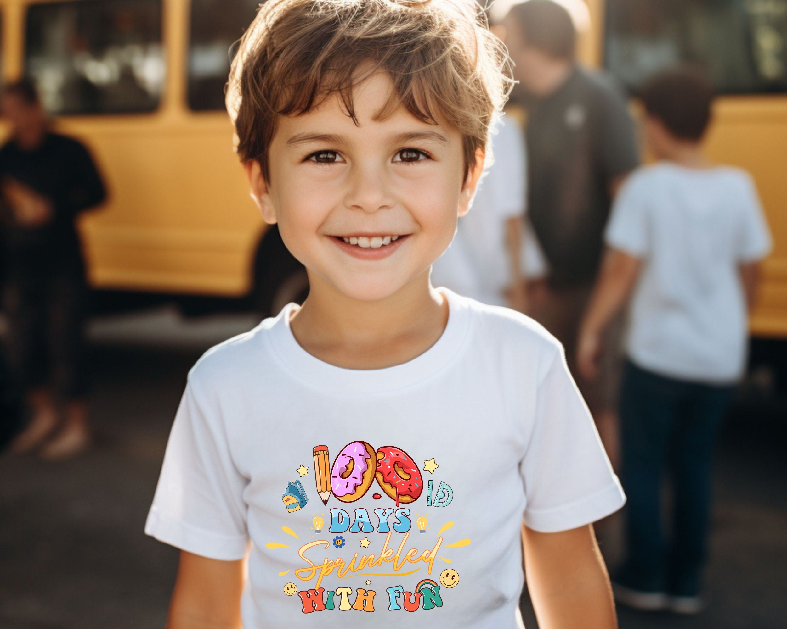 100 Days Of School Shirt, 100 Days Brighter Shirt, Teacher Shirt, 100th Day Of School, 100 Days Donuts, Kids 100 Days of School Shirt