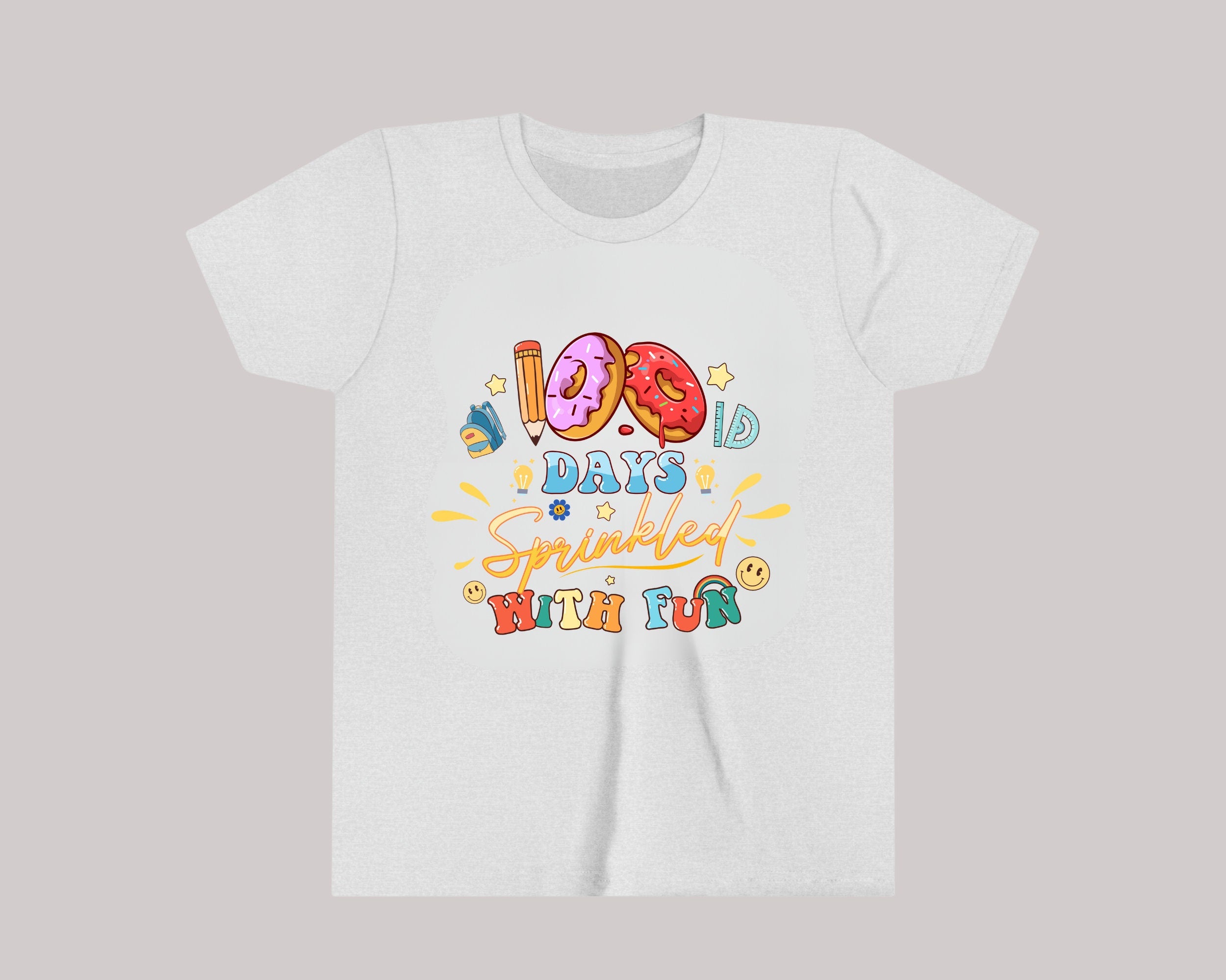 100 Days Of School Shirt, 100 Days Brighter Shirt, Teacher Shirt, 100th Day Of School, 100 Days Donuts, Kids 100 Days of School Shirt