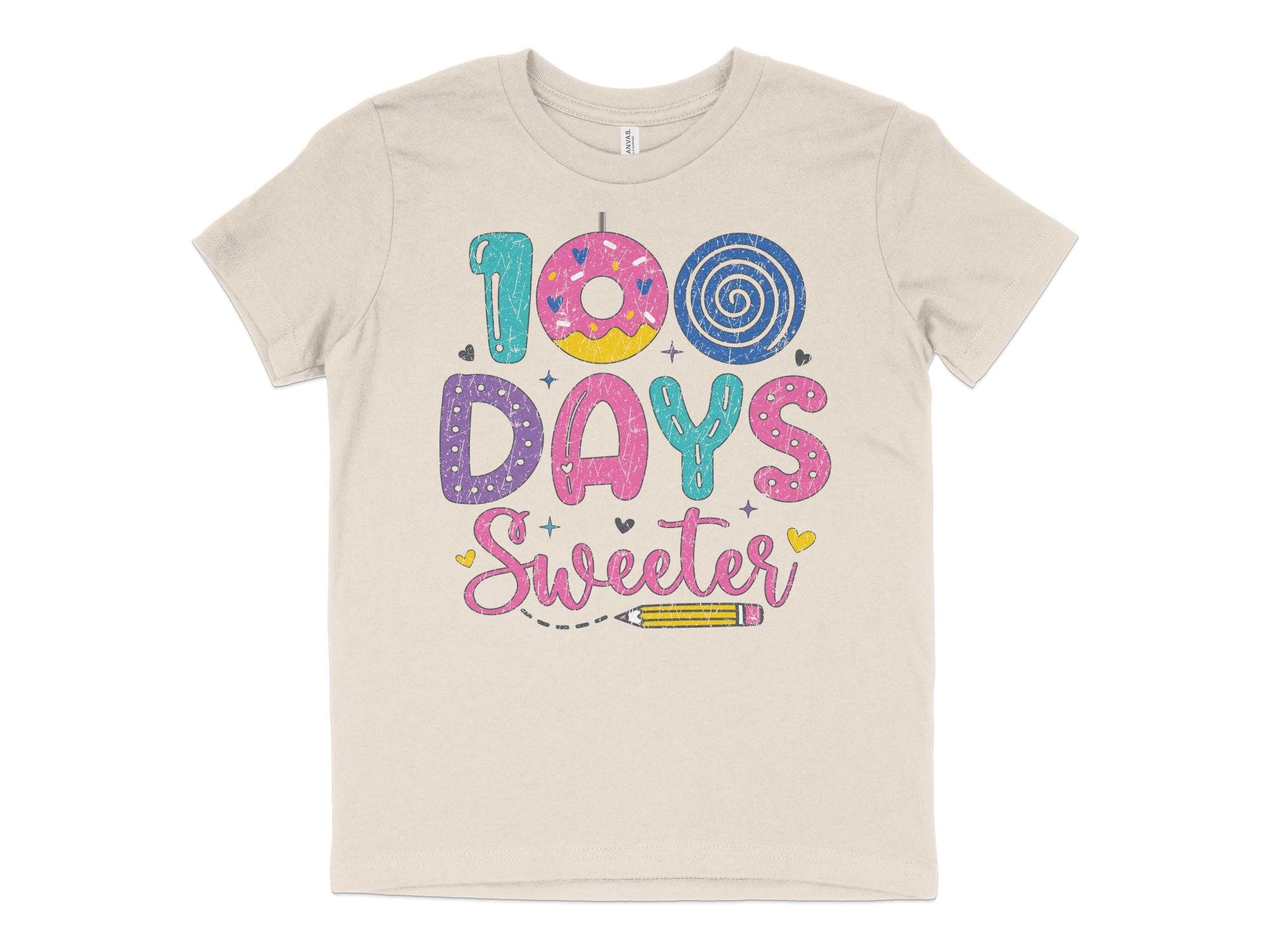 100 Days Sweeter T-Shirt, 100 Days of School Sweatshirt, 100 Days Celebration Shirt, Teacher Sweater, Teacher Gift, Cute Teacher Shirt