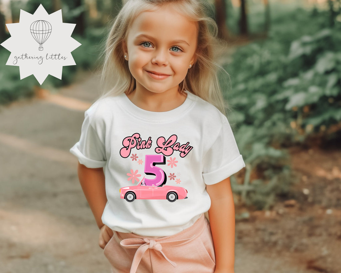 Girls 5th Birthday Shirt | Pink Ladies T-shirt | Grease T-shirt | Girls Movie Tee | 1950&