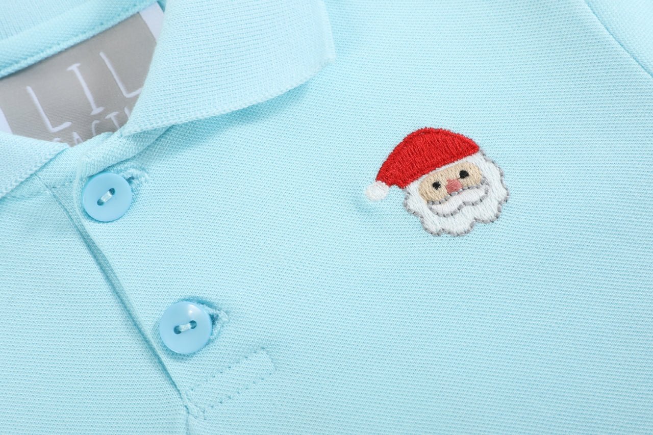 Light Blue Santa Polo Shirt