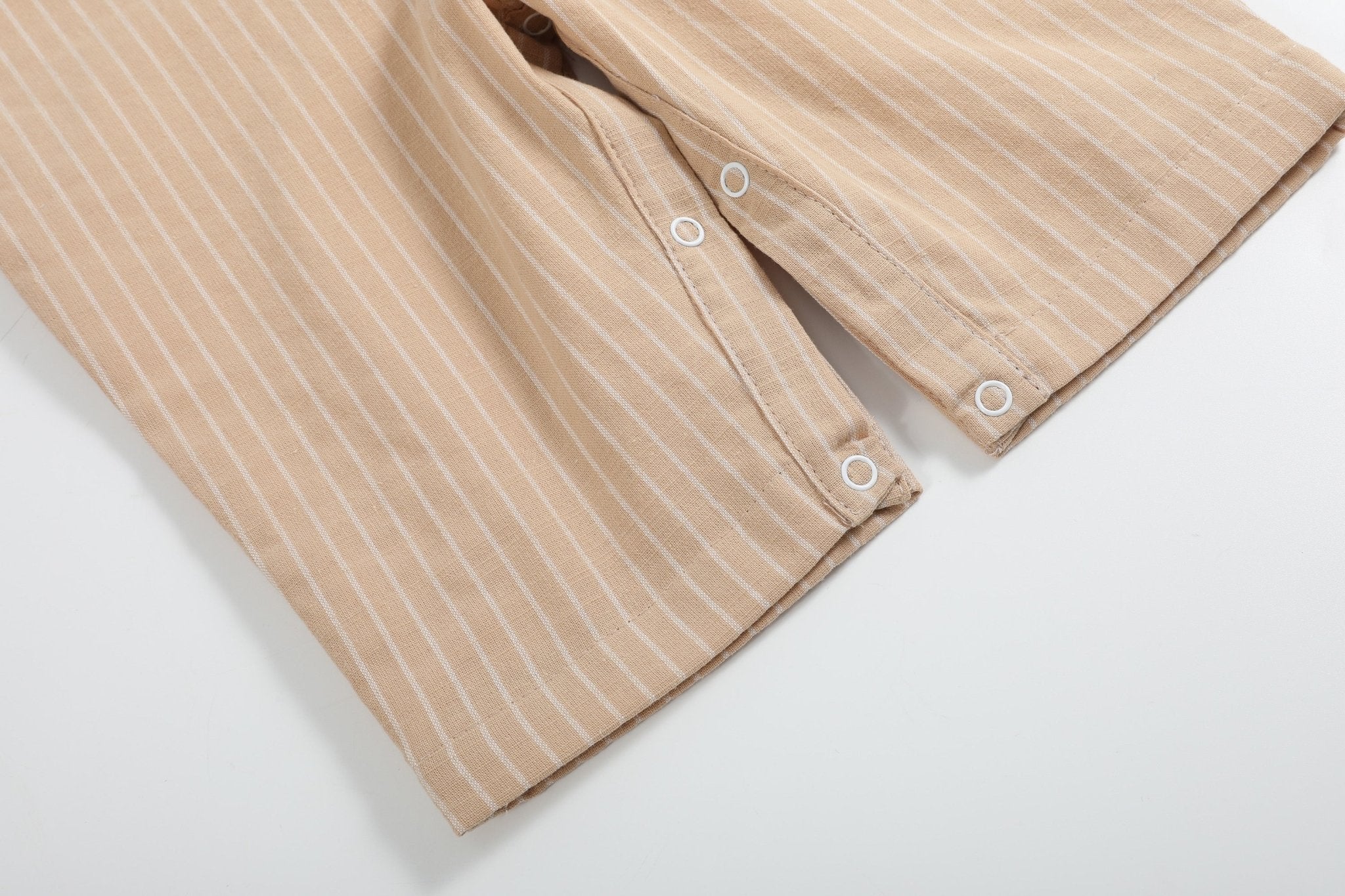 Light Brown Pinstripe Smocked Jon Jons