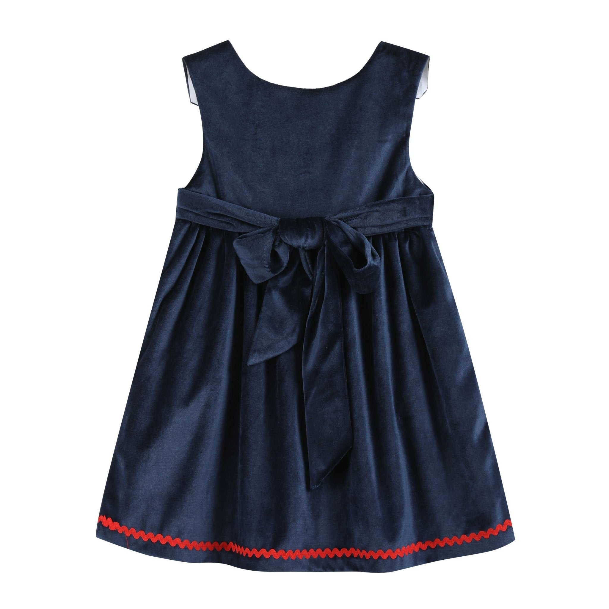 Navy Blue Velvet Santa Christmas Jumper Dress