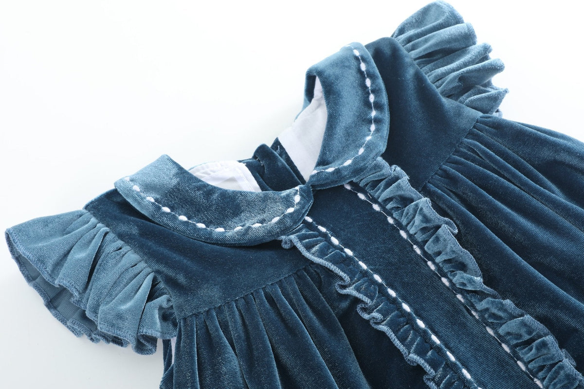 Navy Velvet Holiday Dress