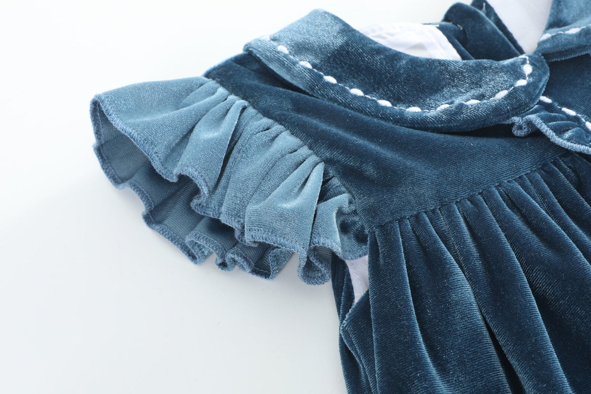 Navy Velvet Holiday Dress