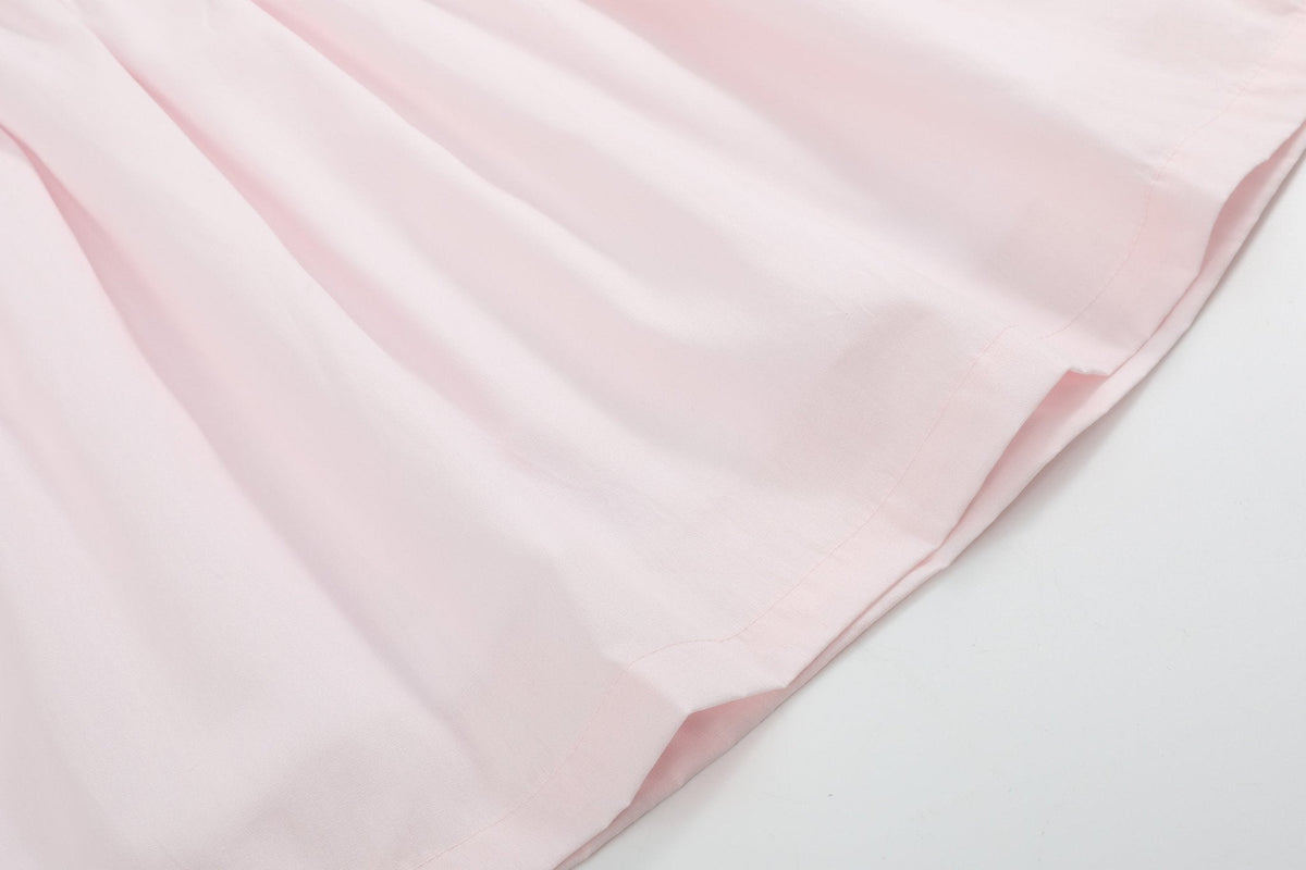 Pink Petal Collared Smocked Dress