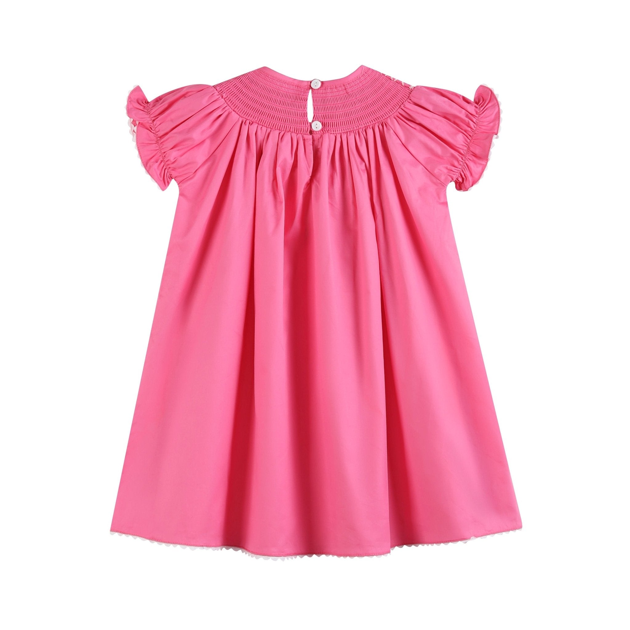 Pink & White Smocked Bishop Dress