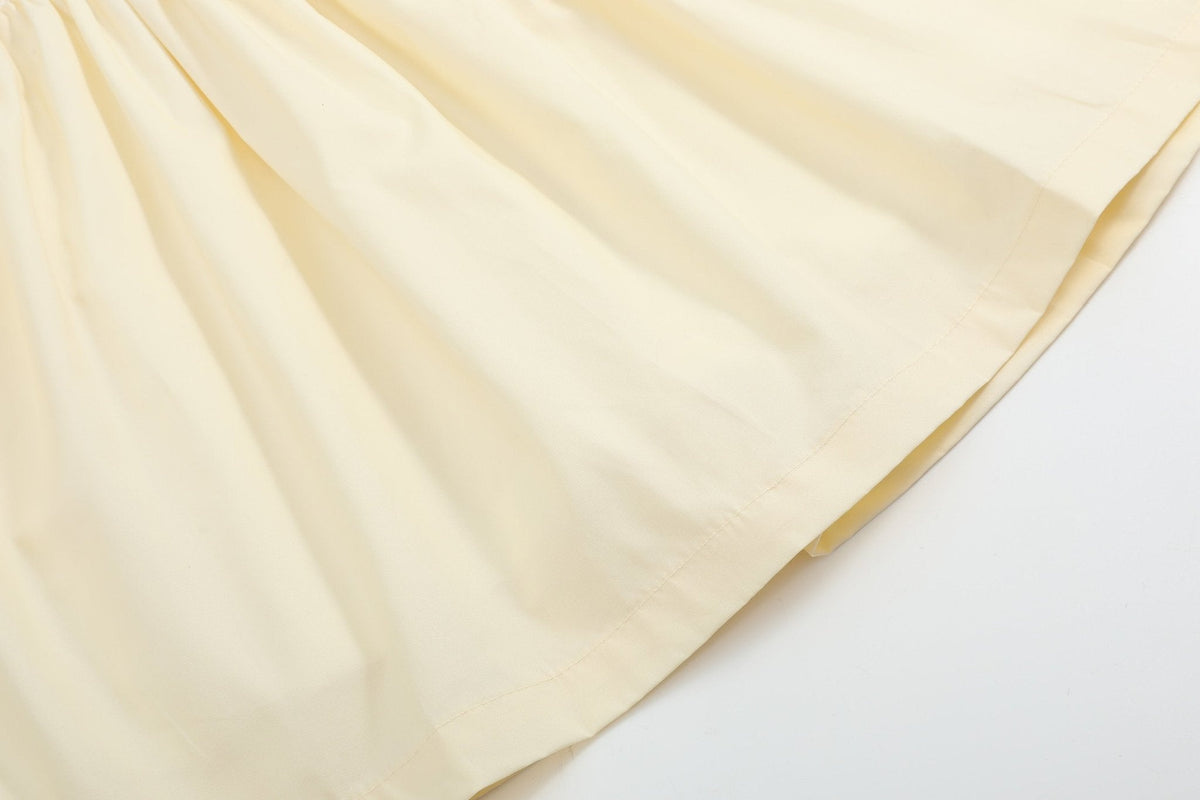 Yellow Petal Collared Smocked Dress