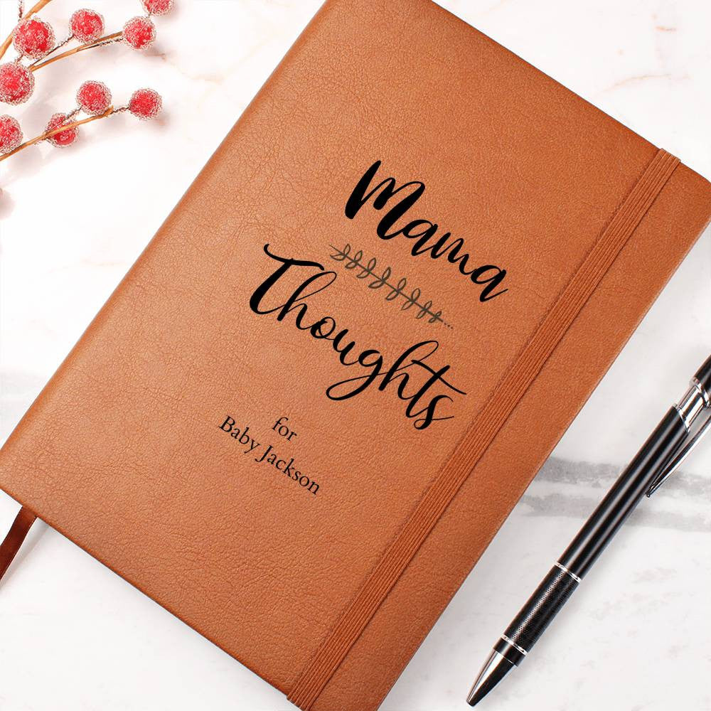 Personalized Leather Journal for New Moms, Personalized Gift for New Moms, Personalized Mom Journal, Sentimental Gift for New MomGraphic Journal - Gathering Littles