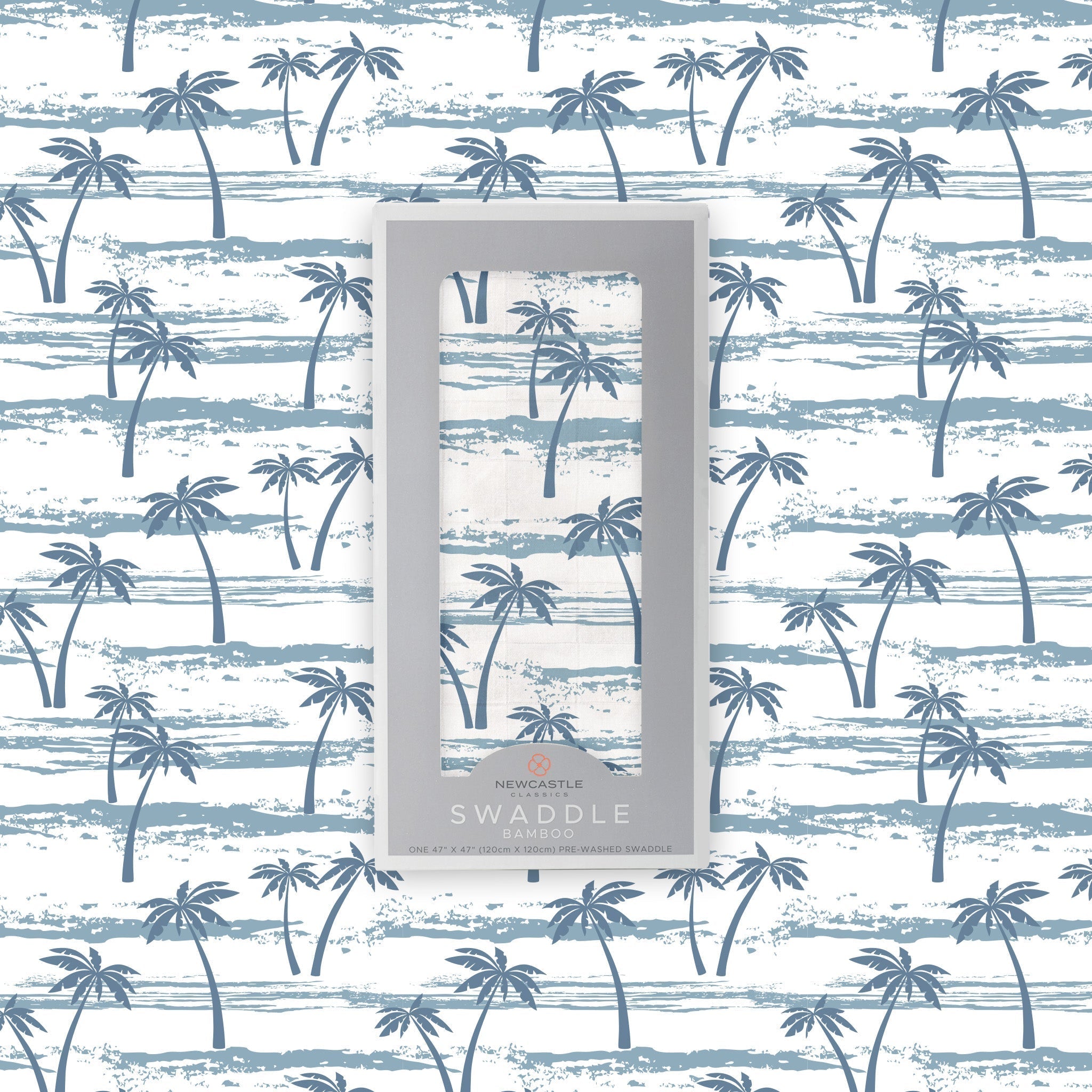 Ocean Palm Trees Bamboo Baby Swaddle - Gathering Littles