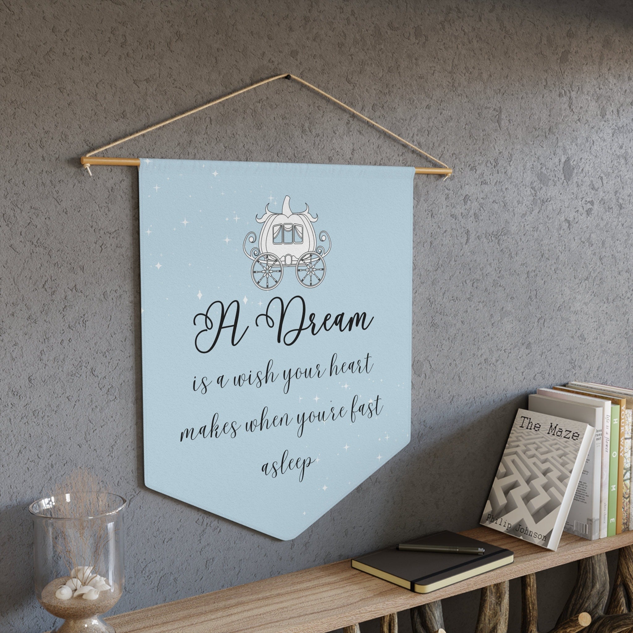 Baby Girl Nursery Decor, "A dream is a wish your heart makes" Bedroom Bannerproduct_type