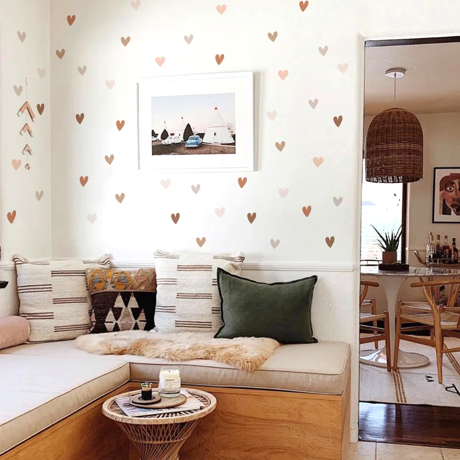 Boho Hearts Wall Decals For Children&