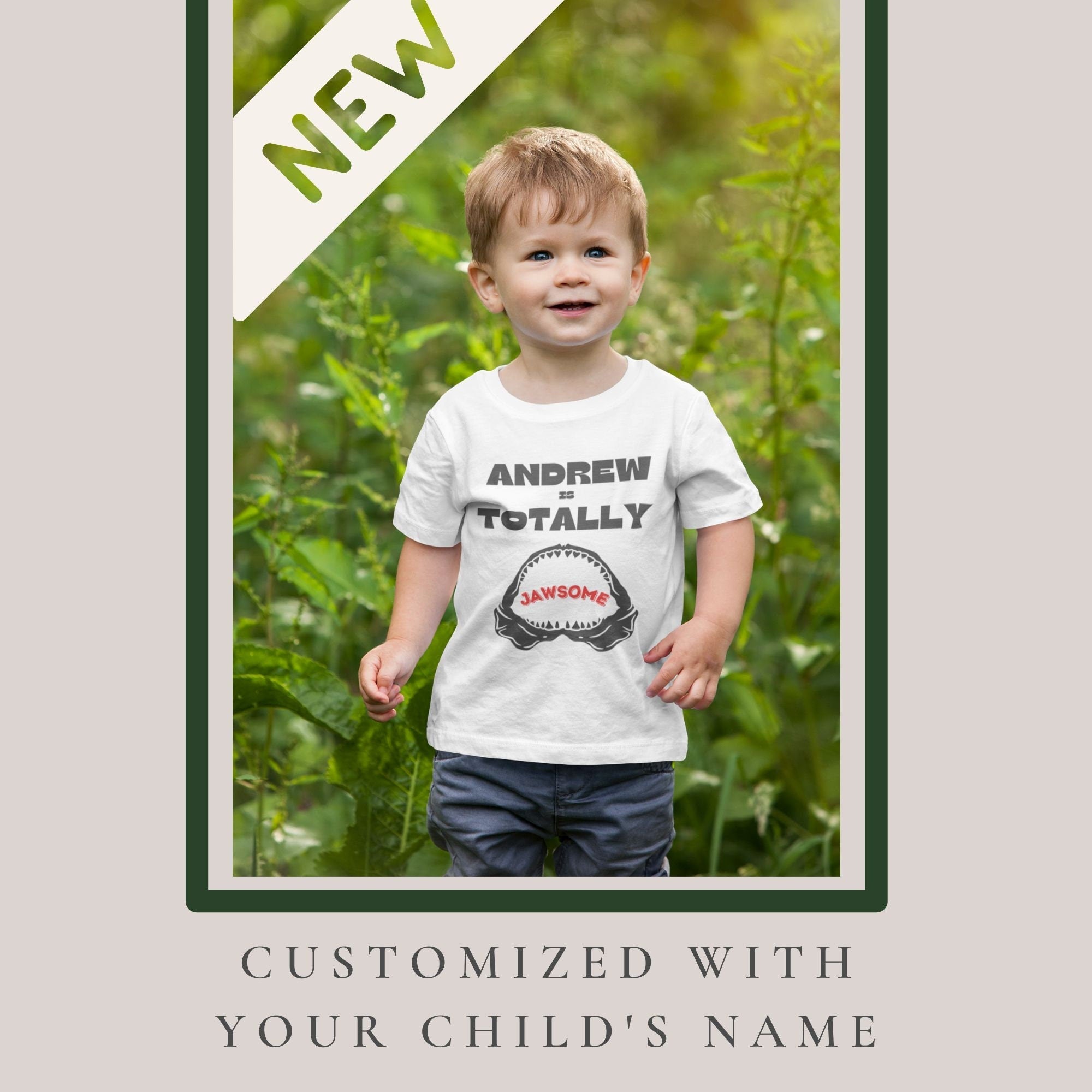 Custom "Jawsome" Shark Themed T-Shirt, Custom Kids Birthday T-shirt, Baby Short Sleeve T-Shirtproduct_type