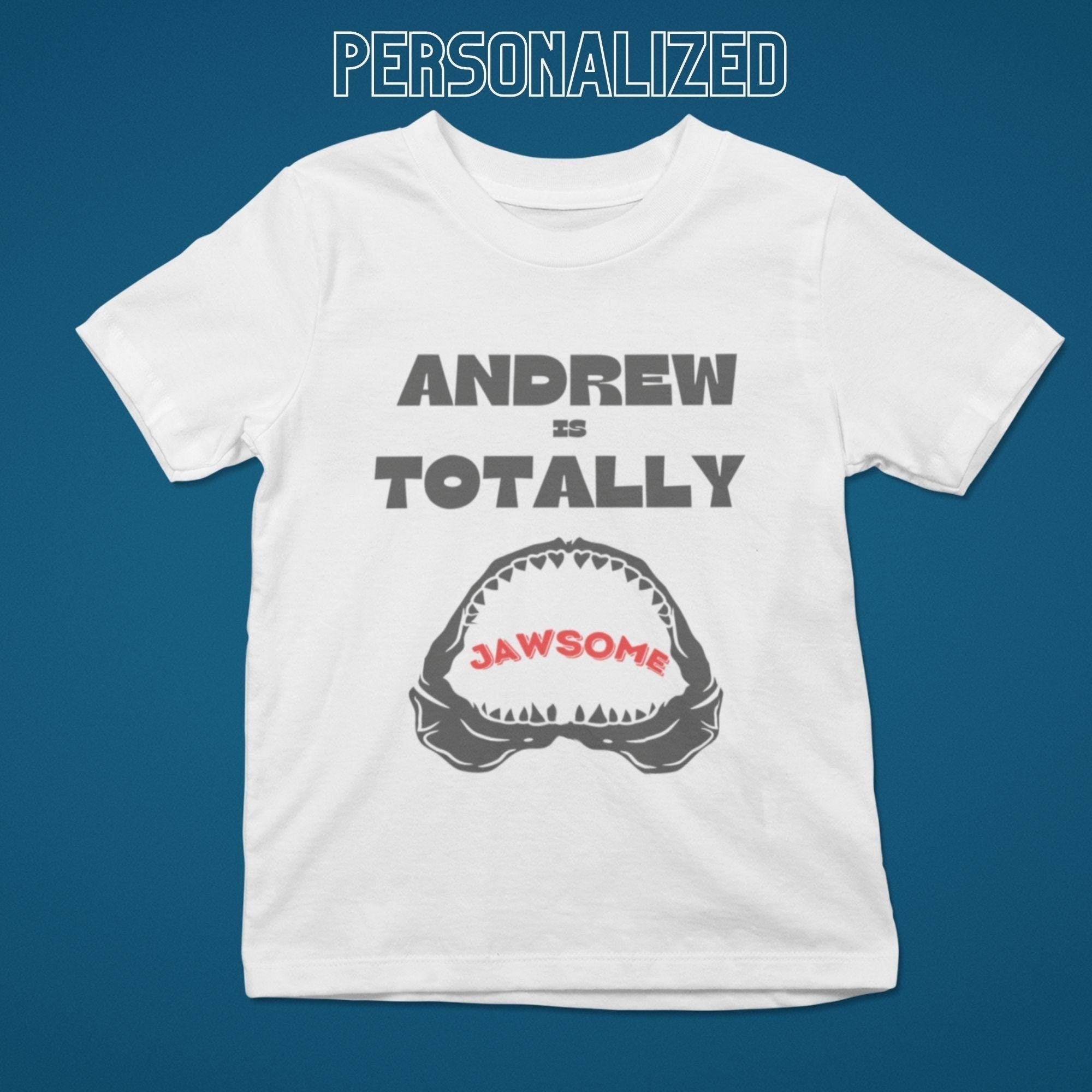 Custom "Jawsome" Shark Themed T-Shirt, Custom Kids Birthday T-shirt, Baby Short Sleeve T-Shirtproduct_type