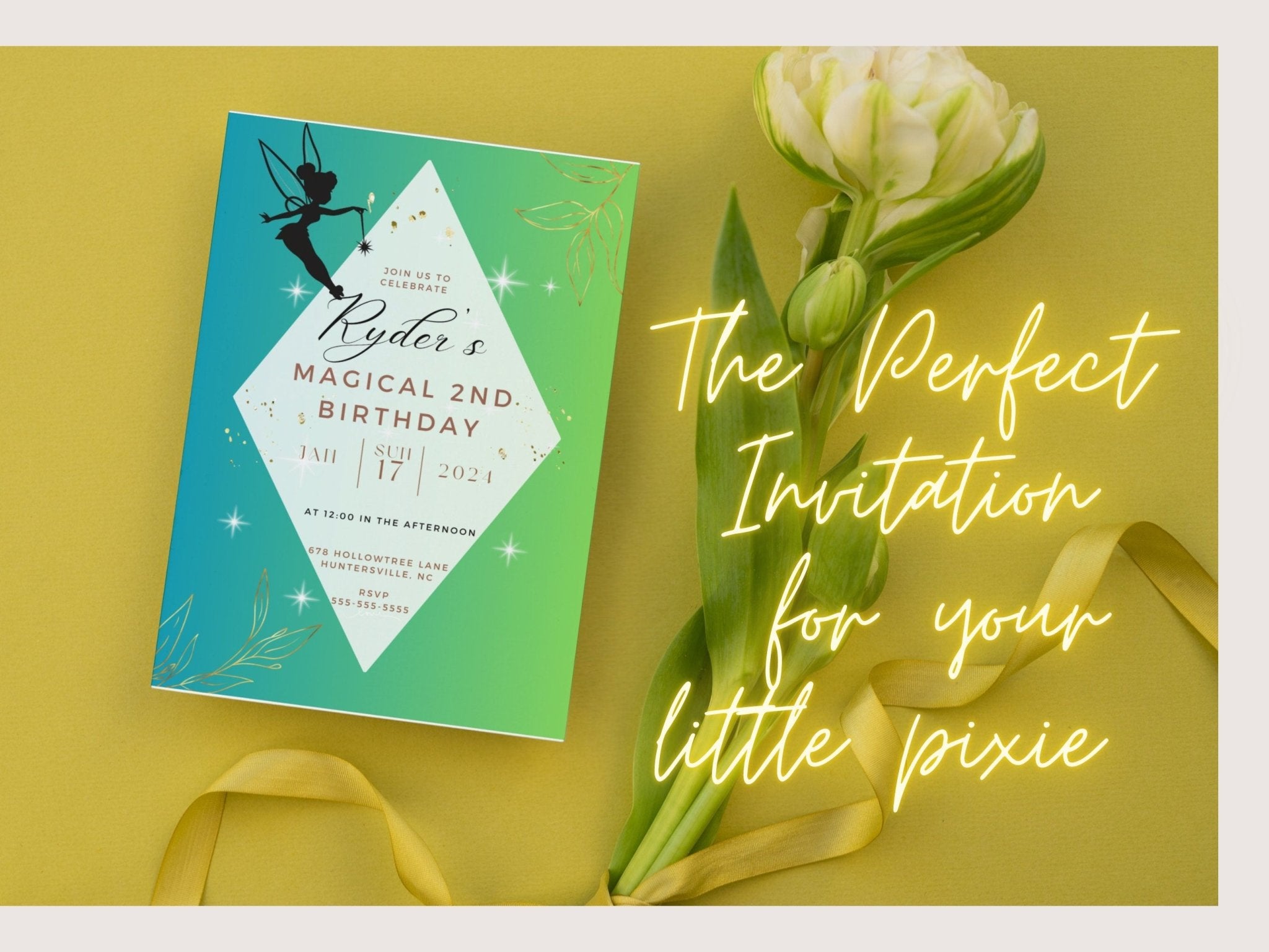 Fairy Birthday Invitation, Pixie Invitation, children&