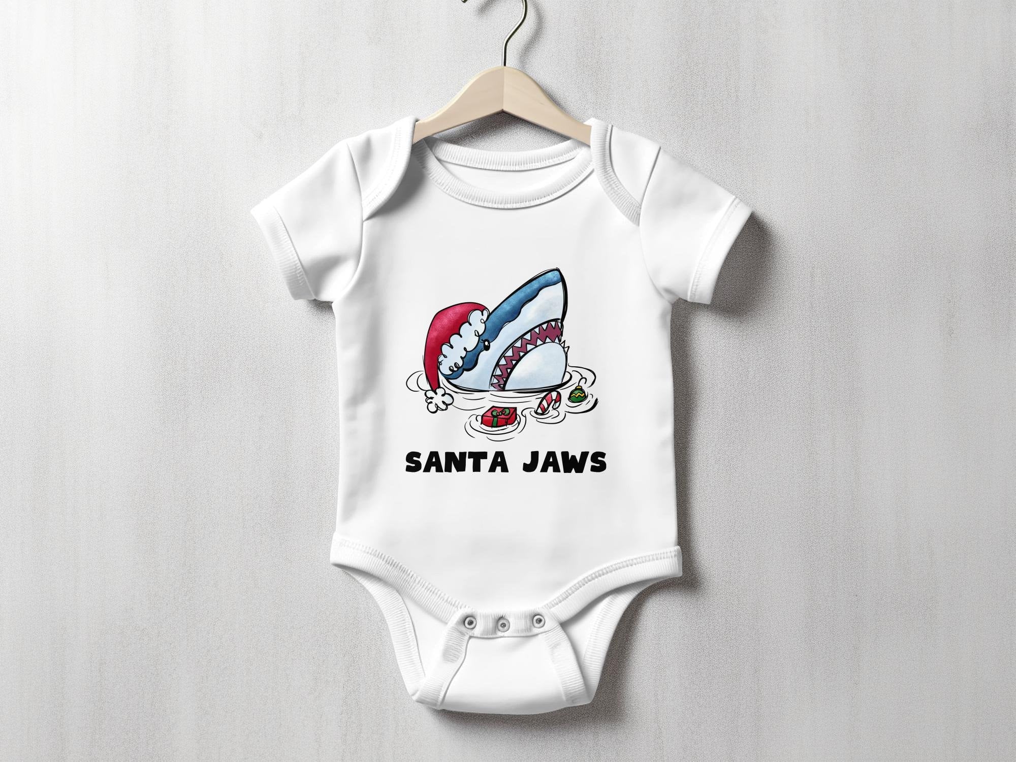 Santa Jaws Baby Shirt, Santa Christmas Bodysuit, Funny Christmas Toddler Shirt, Toddler Christmas Gift - Gathering Littles