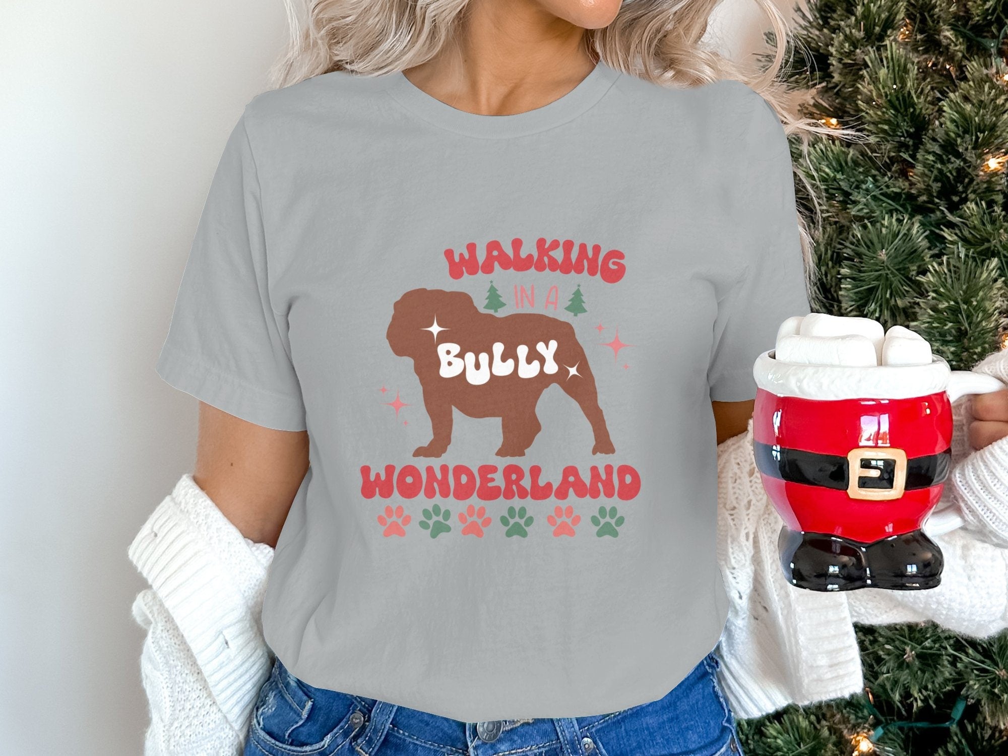 Bulldog Christmas Shirt, Walking in a Bully Wonderland Shirt, Bulldog Christmas Gift - Gathering Littles