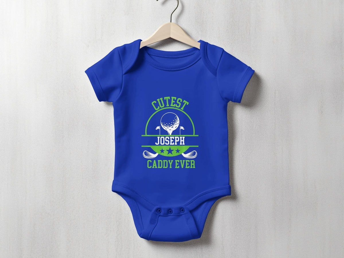 Custom Baby Caddy Bodysuit, Cute Golf Personalized Name Baby Romper, Custom Name Golf Outfit Baby Boy - Gathering Littles