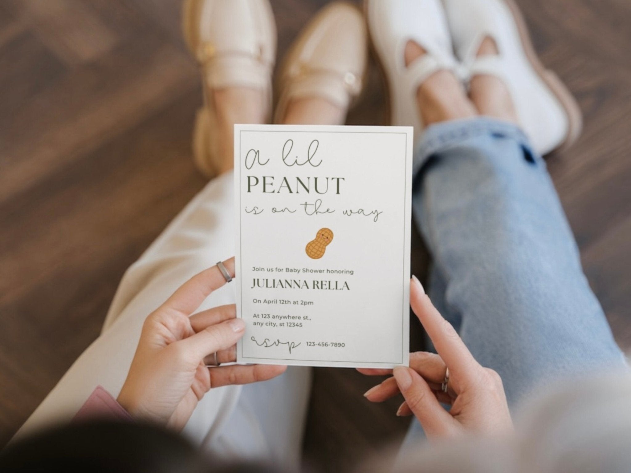 Little Peanut Baby Shower, Minimalist Baby Shower Invitation, Chic Baby Shower, Digital Baby Shower Invitation, Peanut Baby Showerproduct_type