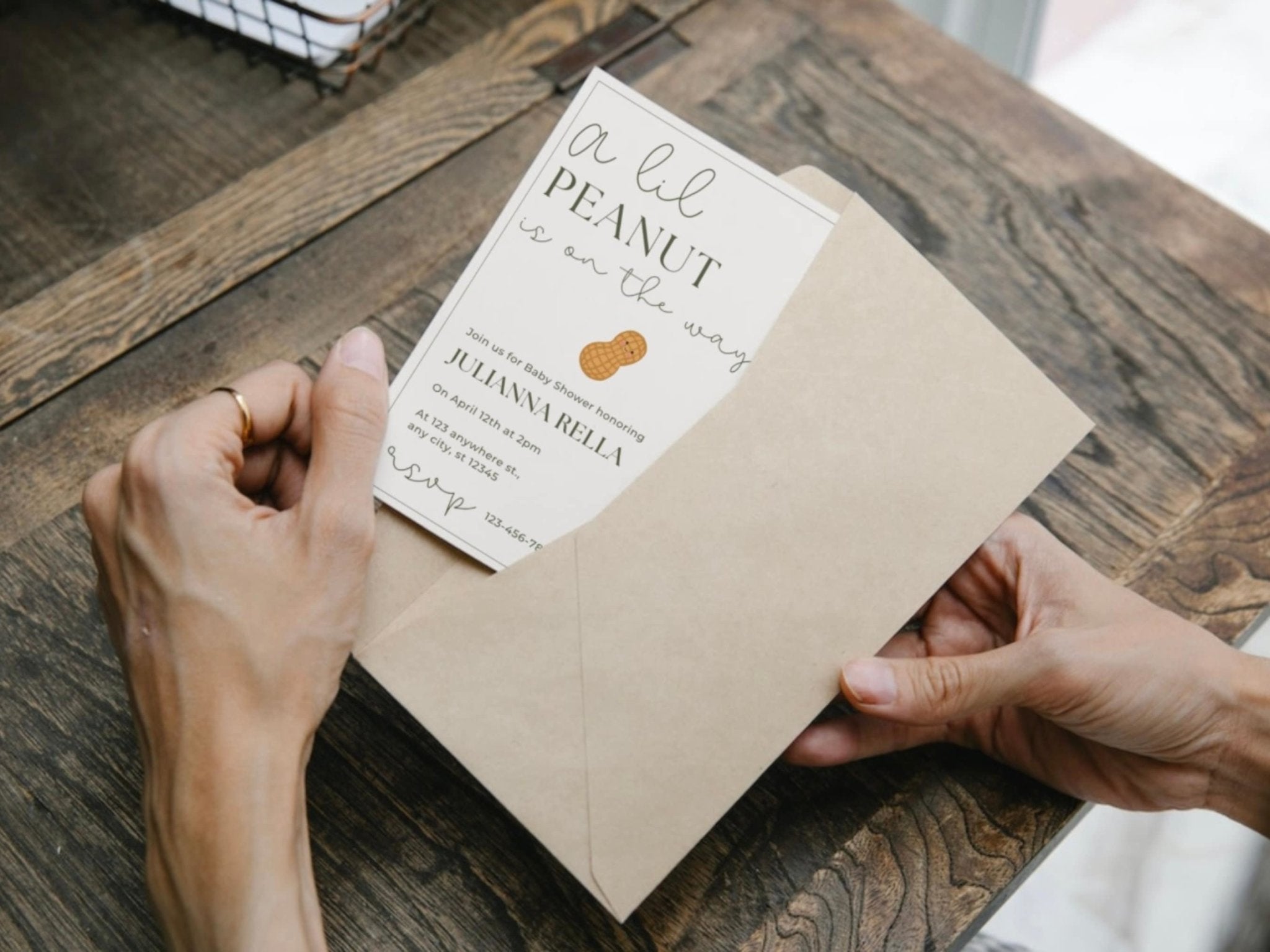 Little Peanut Baby Shower, Minimalist Baby Shower Invitation, Chic Baby Shower, Digital Baby Shower Invitation, Peanut Baby Showerproduct_type